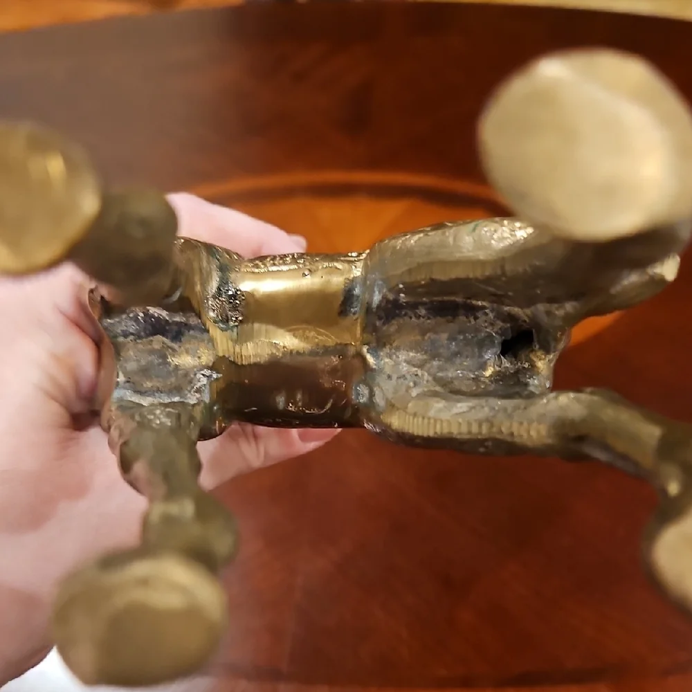 Amazing Solid Textured Heavy Brass Figural Giraffe Sculpture w/Detailed Design